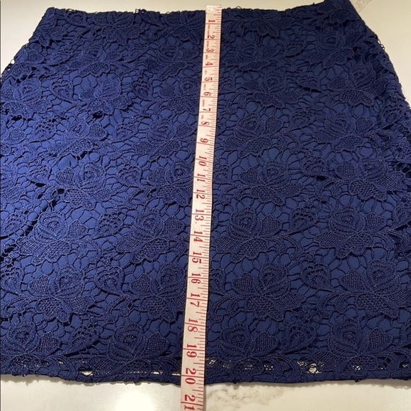 Navy BANANA REPUBLIC Lace Mini Skirt, Navy Blue Size 8 - Picture 5 of 7
